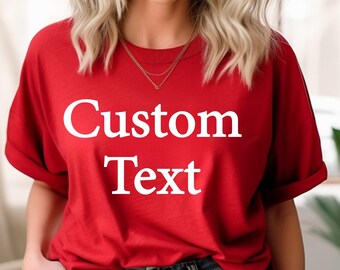 Kerstshirt met aangepaste tekst, gepersonaliseerd kerst-T-shirt