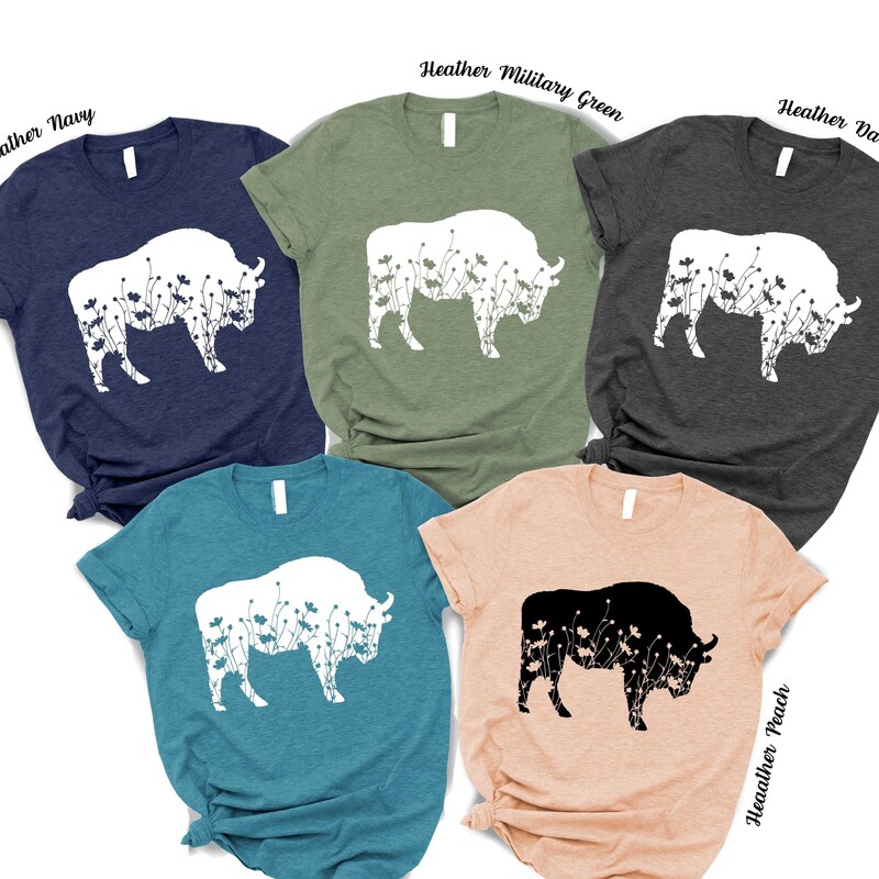 Floral Buffalo T-shirt for Women/Large Size (USA Size)