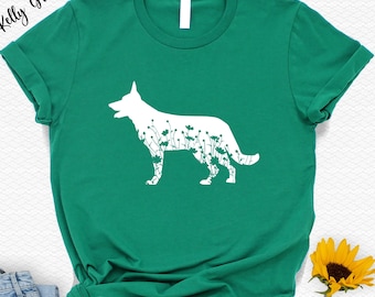 T-shirt Duitse herder bloemen: cadeau hondenliefhebber