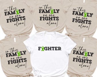 Lymphoma Cancer Fighter Shirts: Green Ribbon Family Awareness Tee
