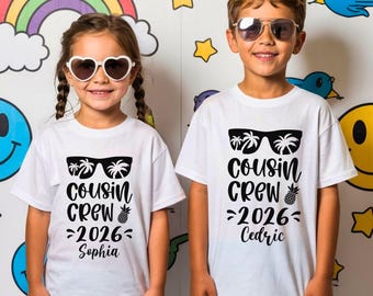 Cousin Crew 2026 Shirt: Personalisiertes Partner-T-Shirt für den Familienurlaub