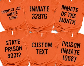 Prison Inmate Costume Shirt: Halloween Party Group Tee