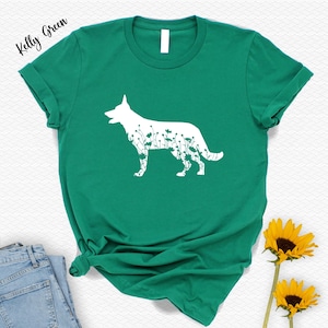 Floral German Shepherd Shirt, Dog Lover Gift, Nature Camping Mountain Shirt, German Shepherd Gift, Fur Mama T-Shirt, Dog Mom Gift Tee Shirt