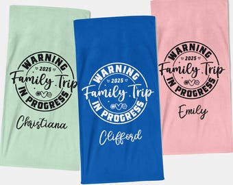 Family Trip 2025 Beach Towel, Matching Family Vacation Gift, Vacay Mode, Family Beach Trip, Summer Family Gift Idea, Family Camping Trip