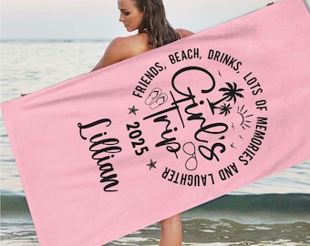 Girls Trip 2025 Beach Towel, Girls Weekend Gift, Girls Beach Trip,Besties Gift,Matching Girls Trip Gift,Sisters Trip Beach Towel,Ladies Trip