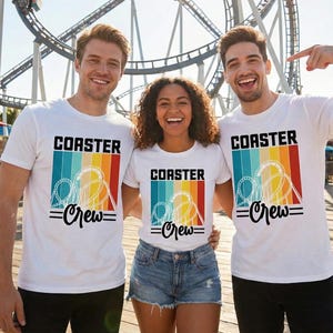 Vintage Roller Coaster Crew Shirt: Amusement Park Tee