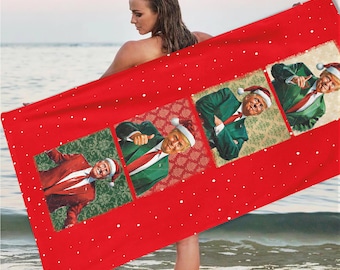 Trump Christmas Beach Towel,Political Republican Gift