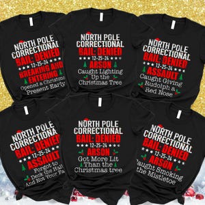 Nordpol-Korrektur-T-Shirts, lustige Weihnachtskollegen-Freunde-Gruppe passende T-Shirts