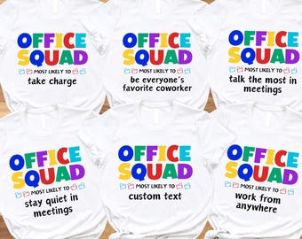 Office Squad Matching Shirts: Custom Text Work Party Outfit