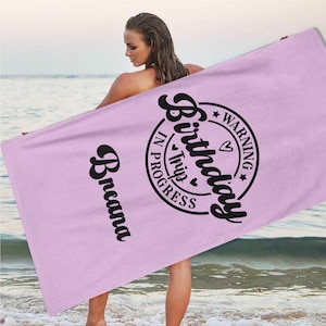 Customized Birthday Trip Beach Towel, Birthday Gift For Her, Birthday Vacation,Birthday Cruise Gift,Beach Birthday Party,Pool Birthday Towel