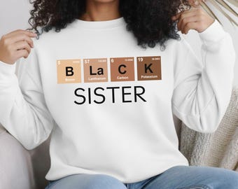 Op maat gemaakt zwart familie-sweater: gepersonaliseerd zwart geschiedeniscadeau