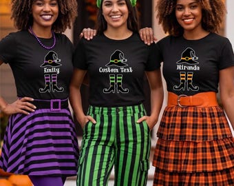 Custom Halloween Witch Shirt: Personalized Spooky Season Women Gift