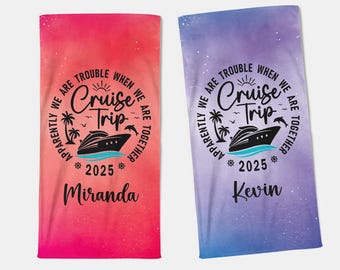 Cruise Trip 2025 Beach Towel, Bachelorette Cruise Gift For Bridesmaid, Family Cruise Vacation, Cruise Ship Beach Towel, Cruise Accessories