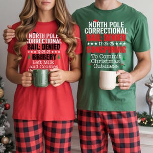 North Pole Correctional Shirts, Funny Christmas Coworker Friends Group Matching Tshirts