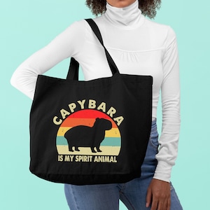 Cute Capybara Tote Bag,Capybara Gift,Animal Lover Gift Tote Bag,Eco Friendly Market Shopping Bag,Large Travel Summer Bag,Cottagecore Gift