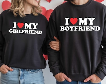 I Love My Girlfriend And Boyfriend Sweatshirt: Valentine's Day Clothing