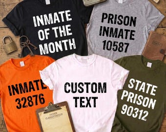Prison Inmate Costume Shirt: Halloween Party Group Tee