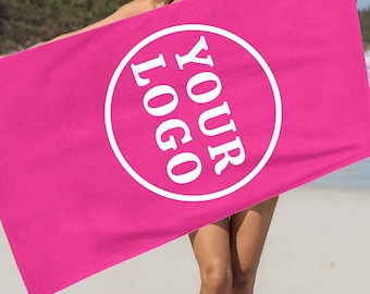 Toalla de playa con logotipo personalizado: regalo de marca personalizado para un compañero de trabajo