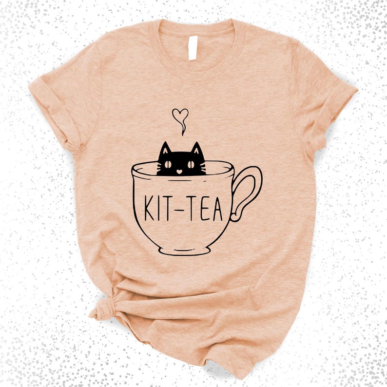 Maglietta Kit-Tea, maglietta divertente per amanti dei gatti immagine 4