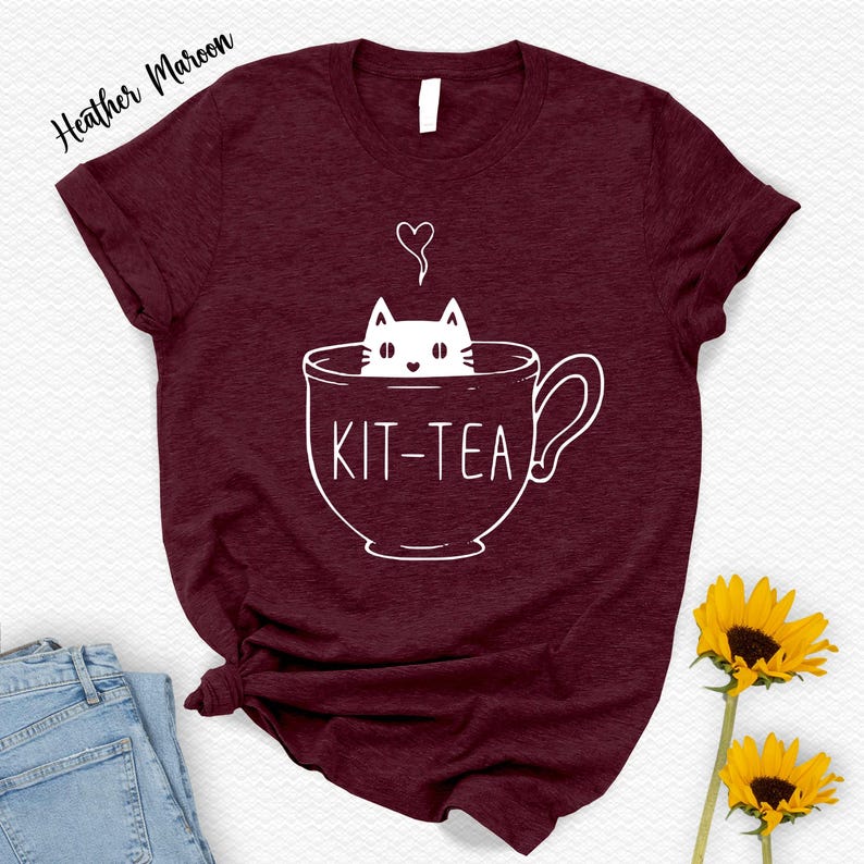 Maglietta Kit-Tea, maglietta divertente per amanti dei gatti immagine 8