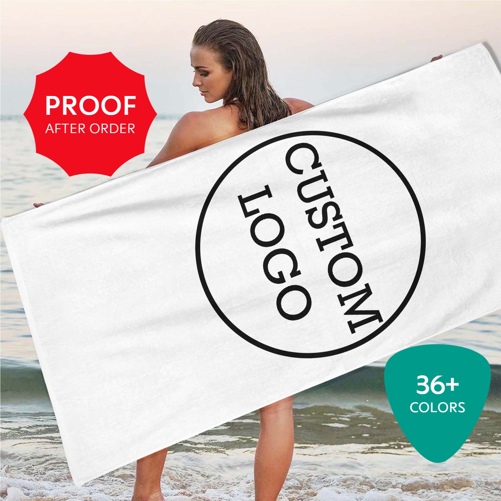 Company logo beach towels deals