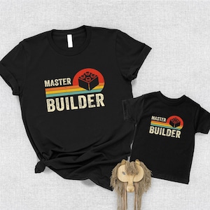 Master Builder Shirt For Father And Son, Daddy And Me Shirts, Dad And Son Matching Shirts, Father Son Gift, Construction Birthday Boy Shirt