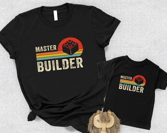 Master Builder Matching Shirts: Father and Son Construction Gift