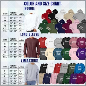 men's long sleeve hoodie sizes chart