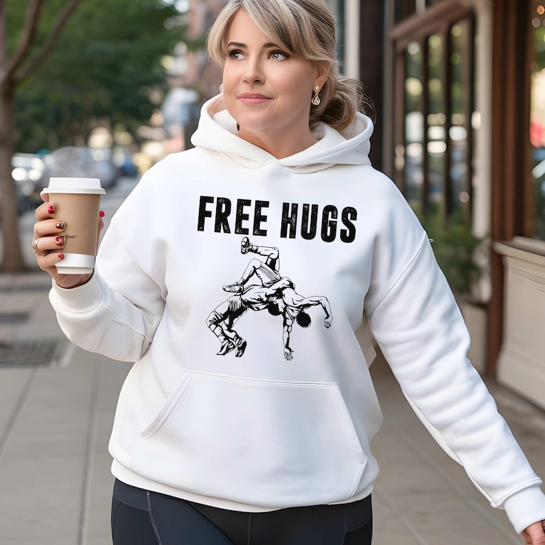 Free Hugs Wrestling Sweatshirt: Sports Long Sleeve Shirt image 4