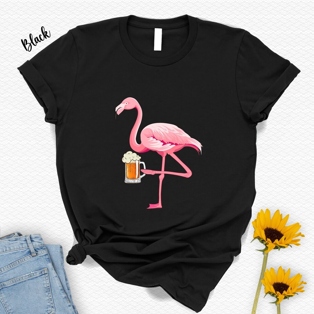 Funny Flamingo Tank Top - Vintage Hawaiian Style Summer Shirt With Humorous Flamingo Design