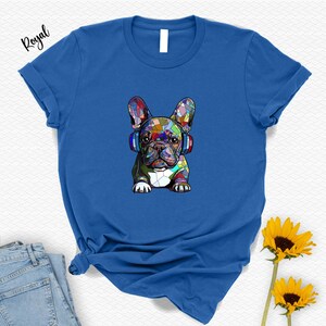 French Bulldog Shirt: Colorful Dog with Headphones image 5