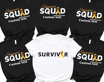 Childhood Cancer Survivor T-Shirt: Gold Ribbon Support Squad Tee