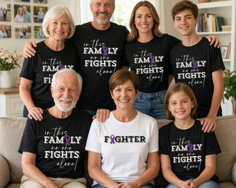 Pancreatic Cancer Support Shirts: In This Family No One Fights Alone Tshirt