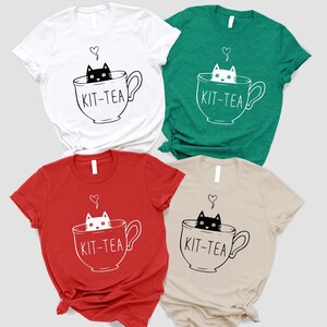 Maglietta Kit-Tea, maglietta divertente per amanti dei gatti immagine 13