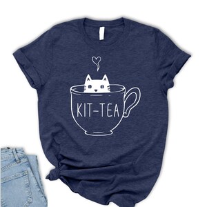 Maglietta Kit-Tea, maglietta divertente per amanti dei gatti immagine 7