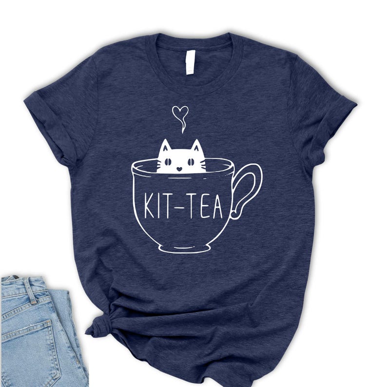 Maglietta Kit-Tea, maglietta divertente per amanti dei gatti immagine 7