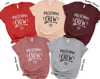 Preschool Teacher Crew Matching Shirts, First Day Of School Shirt, Kids Preschool Tee,Preschool Squad Gift,Back To School Teacher Team Shirt