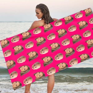 Custom Picture Beach Towel: Personalized Pet or Face Gift