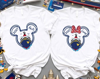 Bijpassend Disney Piratenshirt: gepersonaliseerd Mickey Minnie Cruise-cadeau