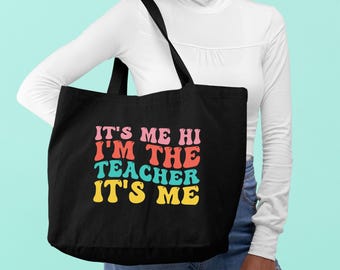 It's Me Hi I'm The Teacher Tote Bag - Women's Canvas Shoulder Bag