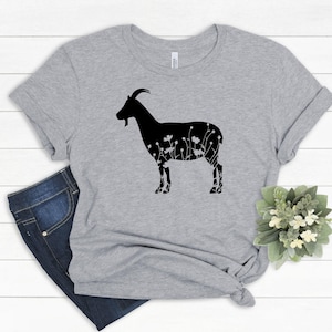 Floral Goat Shirt, Goat Shirt, Floral Goat Tee, Flower Goat Shirt, Animal Lover Tee, Goat Shirt, Goat Lover Gift, Wildlife Animals Tee