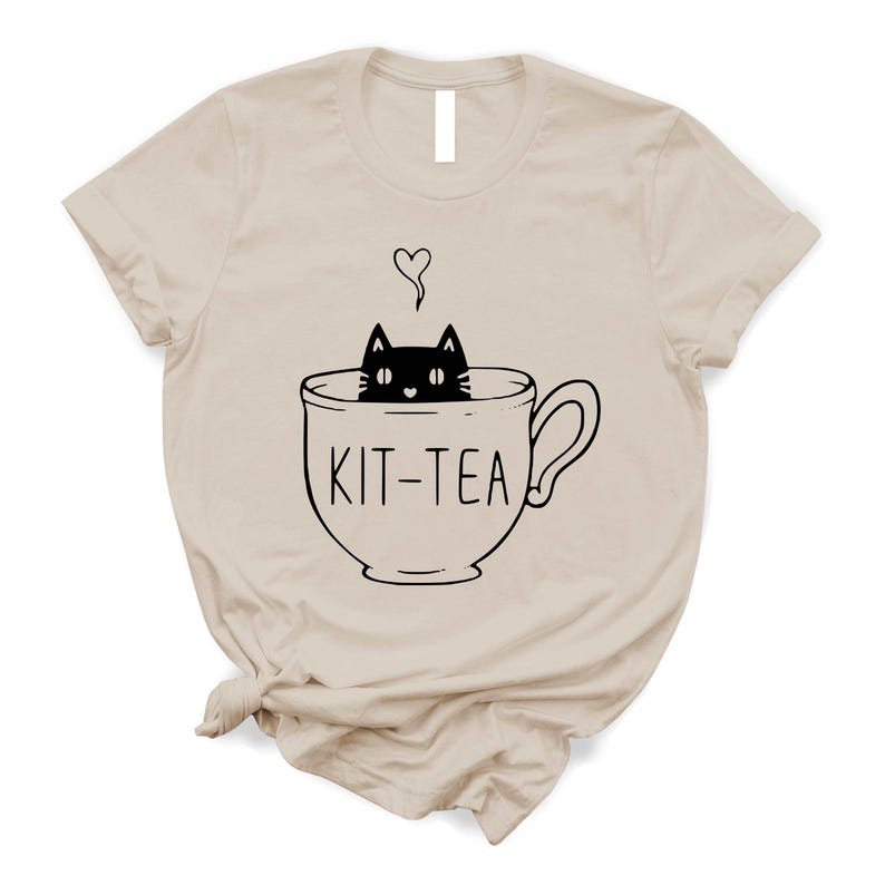 Maglietta Kit-Tea, maglietta divertente per amanti dei gatti immagine 3
