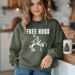 Free Hugs Wrestling Sweatshirt: Sports Long Sleeve Shirt image 3