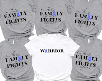 Colon Cancer Awareness Shirt: Blue Ribbon Warrior Tee