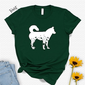 Camiseta con estampado floral de husky siberiano: Regalo para amantes de los animales imagen 1