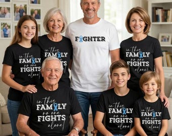 Prostate Cancer Awareness Shirt: Light Blue Ribbon Family Matching Tees