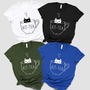 Maglietta Kit-Tea, maglietta divertente per amanti dei gatti immagine 12