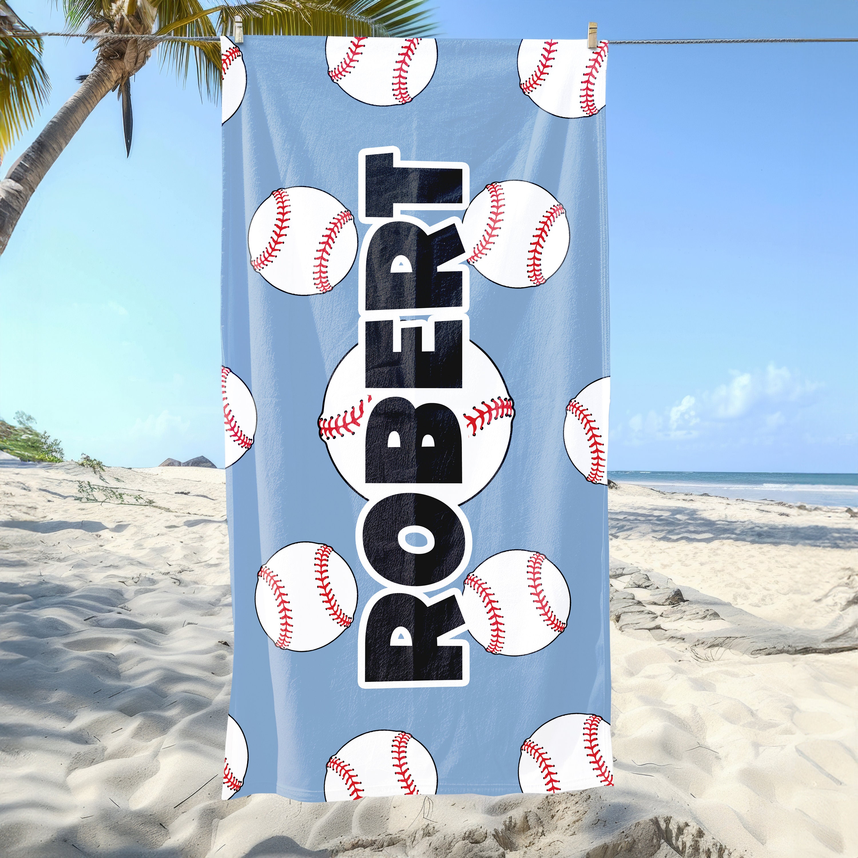 Sports Beach Towel, Custom Ball Beach Towel, Kids Beach Towel, Summer Season Gift, Sea Holiday, Boys Camping Towel Gift, Beach Accessories