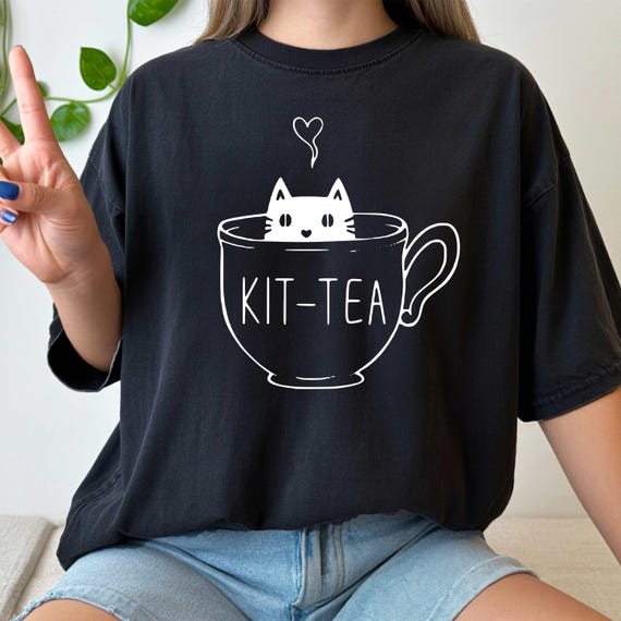 Kit-Tea Shirt, Funny Cat Lover T Shirt