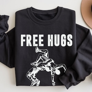 Free Hugs Wrestling Sweatshirt: Sports Long Sleeve Shirt image 1